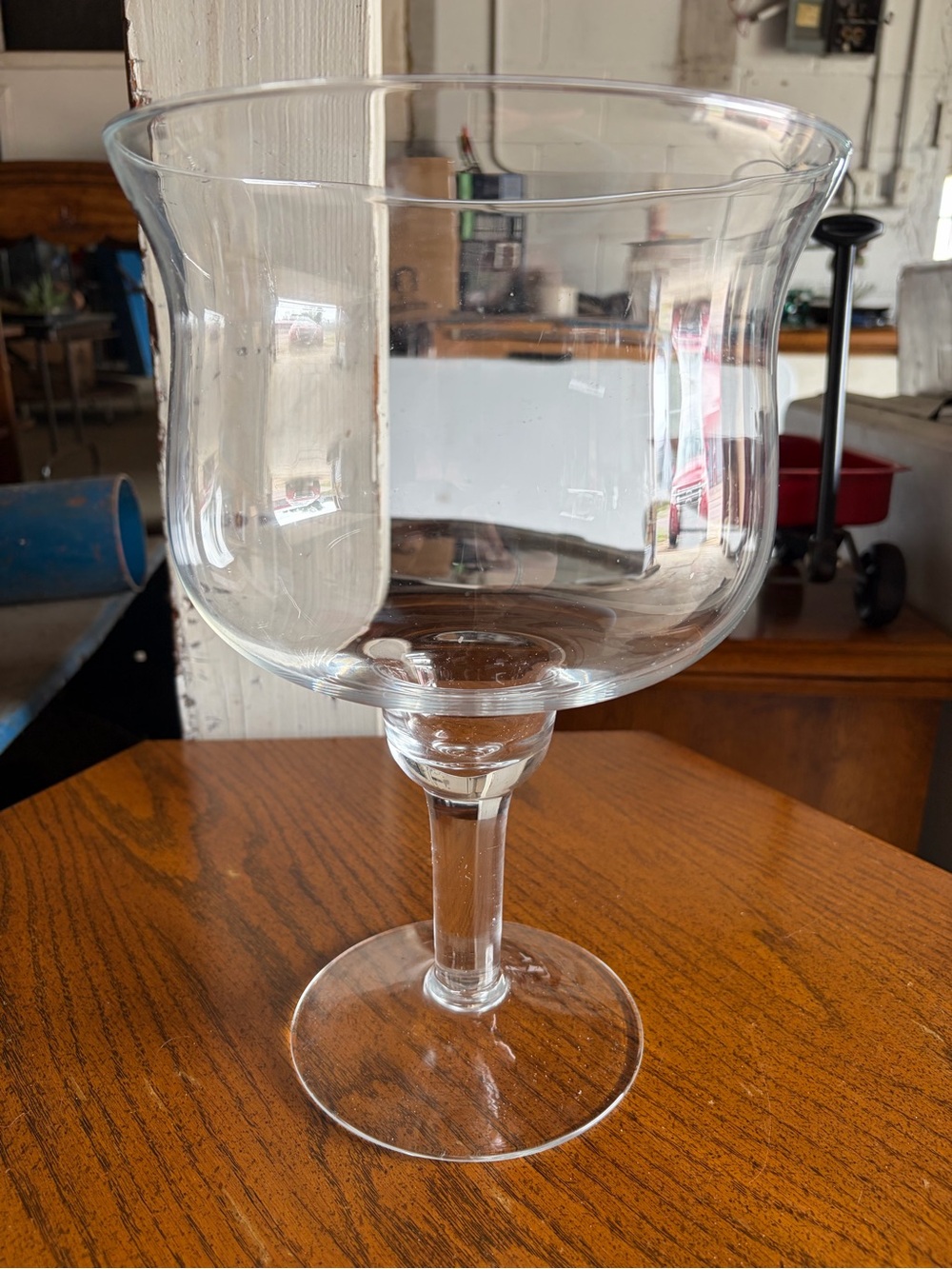 Clear Glass Pedestal Bowl - Decorative Dining Centerpiece